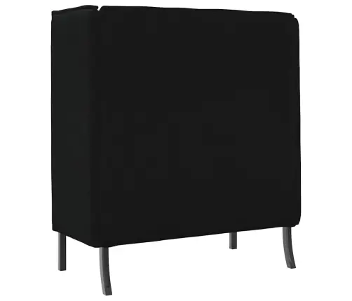 Augstā Dīvāns Melns 109X56X121 Cm Audums Vidaxl