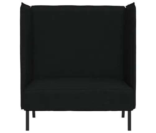 Augstā Dīvāns Melns 109X56X121 Cm Audums Vidaxl