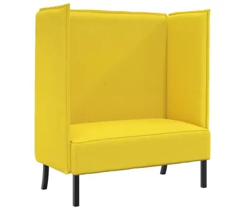 Augsts Dīvāns Gaiši Dzeltena 109 X 56 X 121 Cm Audums Vidaxl