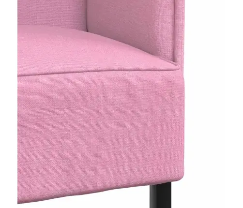 Augstā Dīvāns Rozā 109X56X121 Cm Audums Vidaxl
