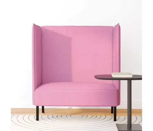 Augstā Dīvāns Rozā 109X56X121 Cm Audums Vidaxl