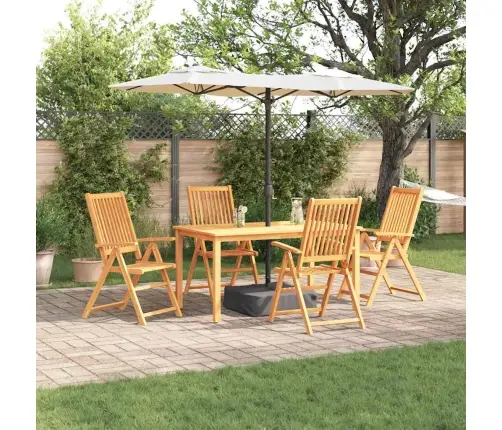 5 Daļu Dārza Ēdamgalda Komplekts No Masīva Akācijas Koka, Salokāms Vidaxl