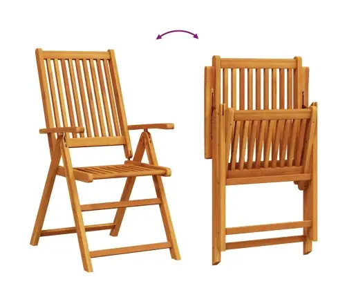 7 Gabalu Dārza Ēdamgalda Komplekts, Cieta Akācijas Koka Saliekams Vidaxl