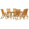 7 Gabalu Dārza Ēdamgalda Komplekts, Cieta Akācijas Koka Saliekams Vidaxl