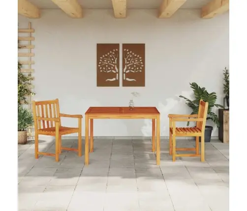 Sodo Valgomojo Komplektas 3 Pcs Ruda Akacijos Medienos Masyvas
