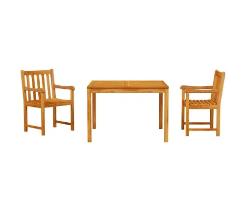 Sodo Valgomojo Komplektas 3 Pcs Ruda Akacijos Medienos Masyvas