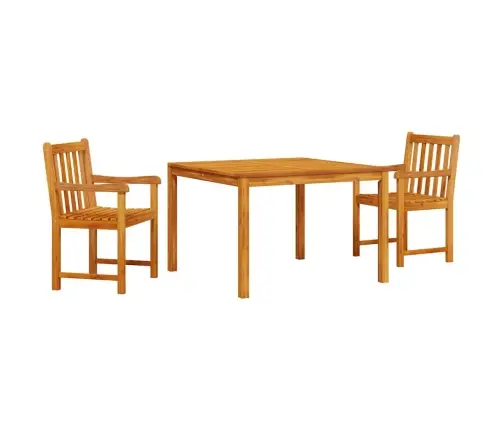 Sodo Valgomojo Komplektas 3 Pcs Ruda Akacijos Medienos Masyvas