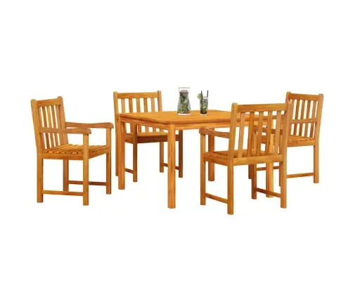 5 Dārznieku Ēdamgaldu Komplekts - Cietais Akācijas Koks Vidaxl