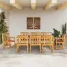 Sodo Valgomojo Komplektas 9 Pcs Ruda Akacijos Medienos Masyvas