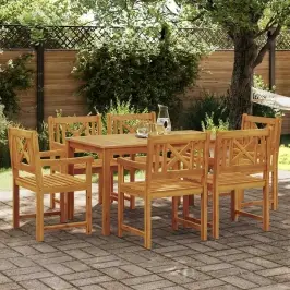 Dārza Ēdamgalds 7 Pcs Brūna Akācijas Masīvkoks Vidaxl
