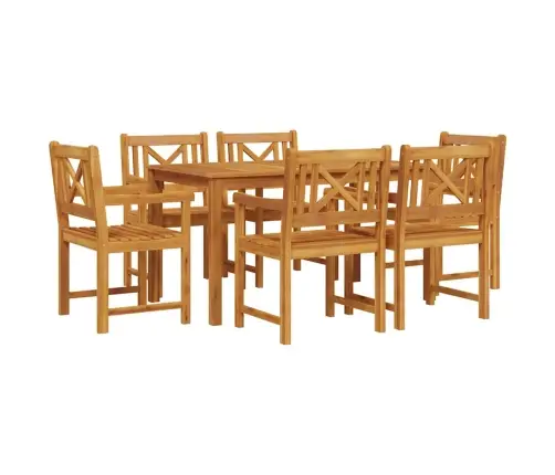 Dārza Ēdamgalds 7 Pcs Brūna Akācijas Masīvkoks Vidaxl Dārza Ēdamgalds 7 Pcs Brūna Akācijas Masīvkoks Vidaxl