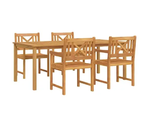 Dārza Ēdamgalds 5 Pcs Brūna Akācijas Masīvkoks Vidaxl