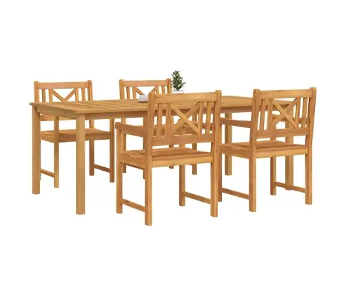 Dārza Ēdamgalds 5 Pcs Brūna Akācijas Masīvkoks Vidaxl