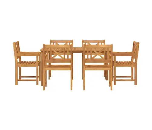 Dārza Ēdamgalds 7 Pcs Brūna Akācijas Masīvkoks Vidaxl