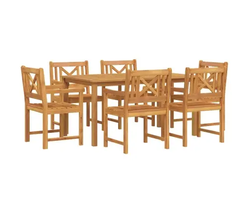 Dārza Ēdamgalds 7 Pcs Brūna Akācijas Masīvkoks Vidaxl