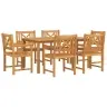 Dārza Ēdamgalds 7 Pcs Brūna Akācijas Masīvkoks Vidaxl