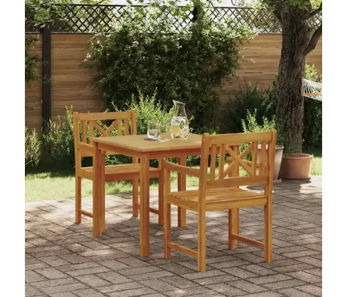 Sodo Valgomojo Komplektas 3 Pcs Ruda Akacijos Medienos Masyvas