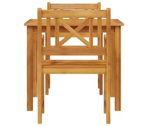 Sodo Valgomojo Komplektas 3 Pcs Ruda Akacijos Medienos Masyvas