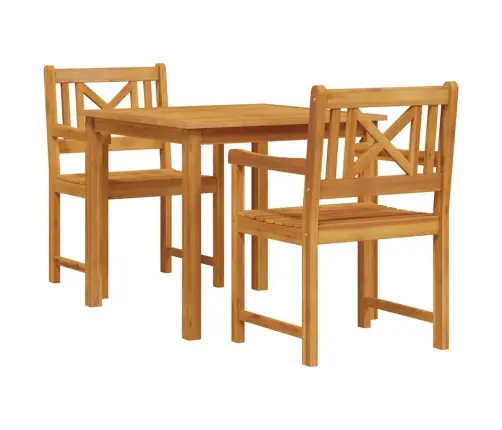 Sodo Valgomojo Komplektas 3 Pcs Ruda Akacijos Medienos Masyvas