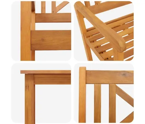 Dārza Ēdamgalds 5 Pcs Brūna Akācijas Masīvkoks Vidaxl