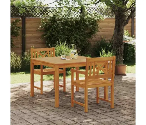 Aia Söögilaudade Komplekt 3 Pcs Pruun Akaatsiapuit