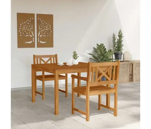 Aia Söögilaudade Komplekt 3 Pcs Pruun Akaatsiapuit