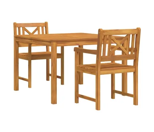 Aia Söögilaudade Komplekt 3 Pcs Pruun Akaatsiapuit