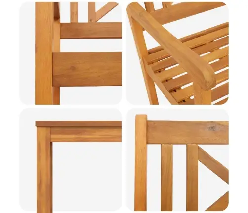 Sodo Valgomojo Komplektas 5 Pcs Ruda Akacijos Medienos Masyvas