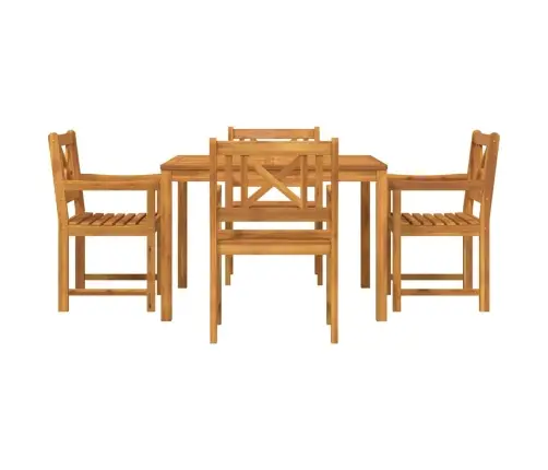 Sodo Valgomojo Komplektas 5 Pcs Ruda Akacijos Medienos Masyvas