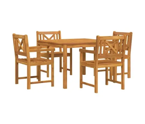 Sodo Valgomojo Komplektas 5 Pcs Ruda Akacijos Medienos Masyvas