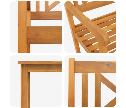 Dārza Galds 7 Pcs Dabiska Koksne 180 X 90 X 75 Cm Vidaxl