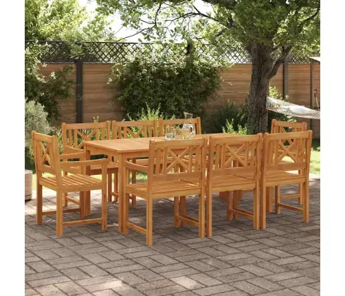 Dārza Ēdamstabu Komplekts 9 Pcs Brūna 180 X 90 X 75 Cm Vidaxl