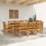 Dārza Ēdamstabu Komplekts 9 Pcs Brūna 180 X 90 X 75 Cm Vidaxl