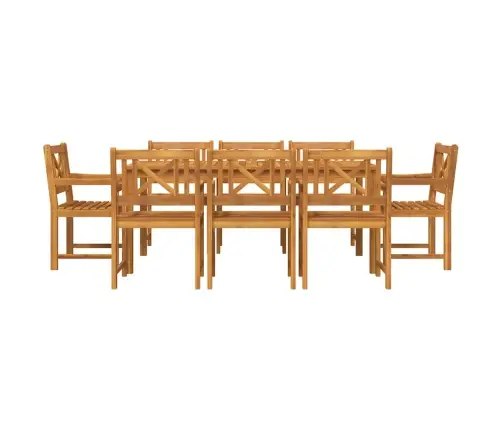Dārza Ēdamstabu Komplekts 9 Pcs Brūna 180 X 90 X 75 Cm Vidaxl