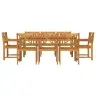 Dārza Ēdamstabu Komplekts 9 Pcs Brūna 180 X 90 X 75 Cm Vidaxl