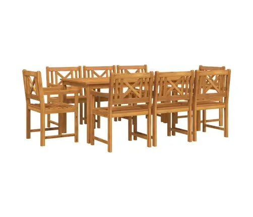 Dārza Ēdamstabu Komplekts 9 Pcs Brūna 180 X 90 X 75 Cm Vidaxl