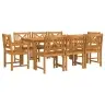 Dārza Ēdamstabu Komplekts 9 Pcs Brūna 180 X 90 X 75 Cm Vidaxl