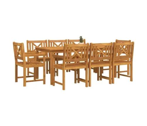 Dārza Ēdamstabu Komplekts 9 Pcs Brūna 180 X 90 X 75 Cm Vidaxl