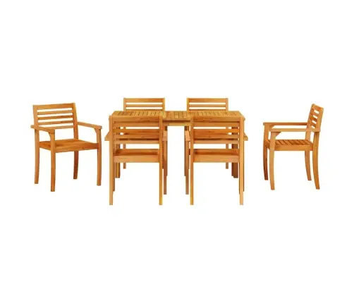 Sodo Valgomojo Komplektas 7 Pcs Ruda Akacijos Medienos Masyvas Sodo Valgomojo Komplektas 7 Pcs Ruda Akacijos Medienos Masyvas