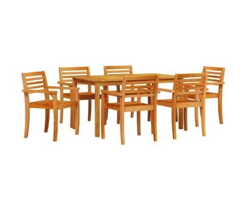 Sodo Valgomojo Komplektas 7 Pcs Ruda Akacijos Medienos Masyvas Sodo Valgomojo Komplektas 7 Pcs Ruda Akacijos Medienos Masyvas