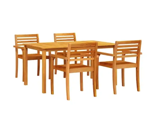 Ēdamgalds 5 Pcs Dabiski Brūns 150 X 90 X 74 Cm Vidaxl