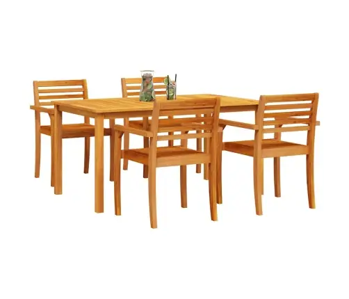 Ēdamgalds 5 Pcs Dabiski Brūns 150 X 90 X 74 Cm Vidaxl