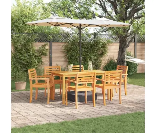 Sodo Valgomojo Komplektas 7 Pcs Ruda Kietos Akacijos Mediena