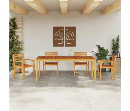 Aia Söögilaudade Komplekt 7 Pcs Pruun Tugev Akaatsiapuit