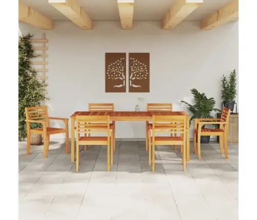 Aia Söögilaudade Komplekt 9 Pcs Pruun Tugev Akatsiapuu