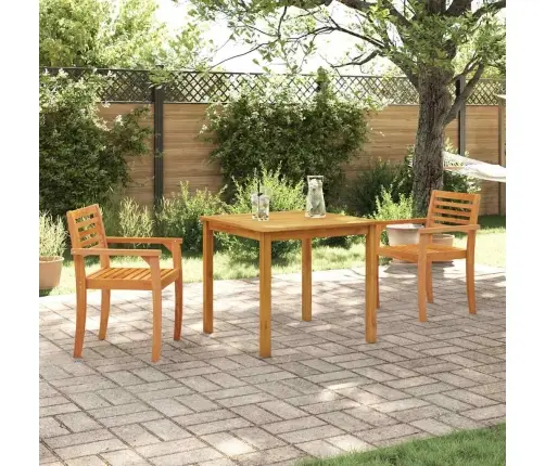 Dārza Ēdamkomplekts 3 Pcs Dabiska Koksne 85 X 85 X 75 Cm Vidaxl