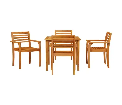 Sodo Valgomojo Komplektas 5 Pcs Ruda Kietos Akacijos Mediena