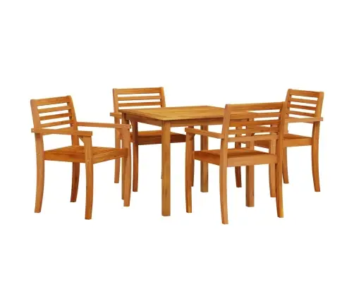 Sodo Valgomojo Komplektas 5 Pcs Ruda Kietos Akacijos Mediena