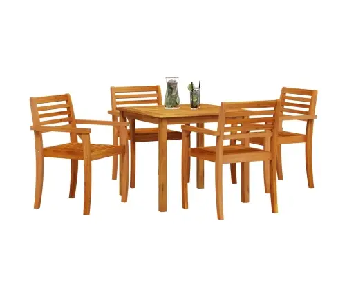 Sodo Valgomojo Komplektas 5 Pcs Ruda Kietos Akacijos Mediena