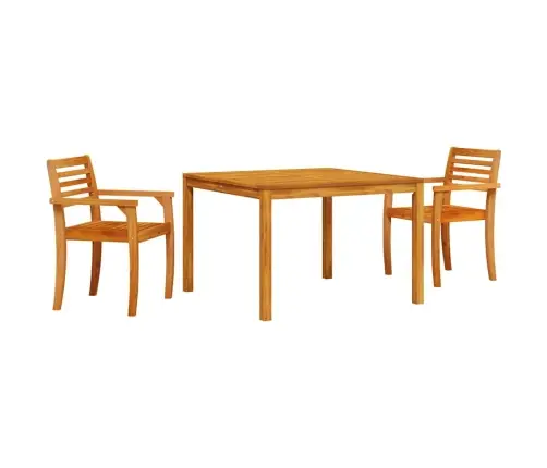 Sodo Valgomojo Komplektas 3 Pcs Ruda Akacijos Medienos Masyvas